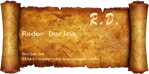 Reder Dorina névjegykártya